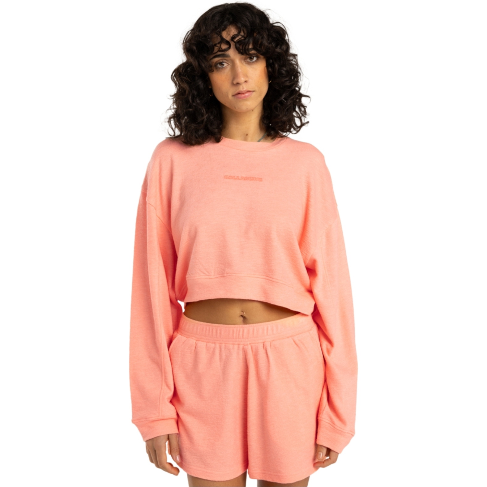 2025 Billabong Womens Cropped Fleece EBJFT00144 - Peach Tart